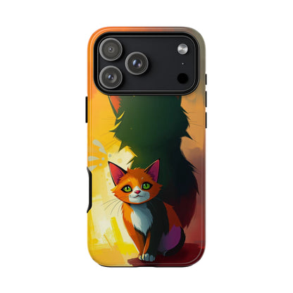 iPhone 17 Pro Max / Glossy Phone Case - Acrylic Style Shadow Cat Design Phone Case