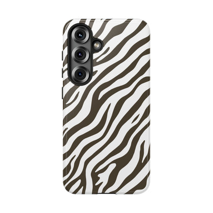 Stylish Mocha Zebra Print Phone Case
