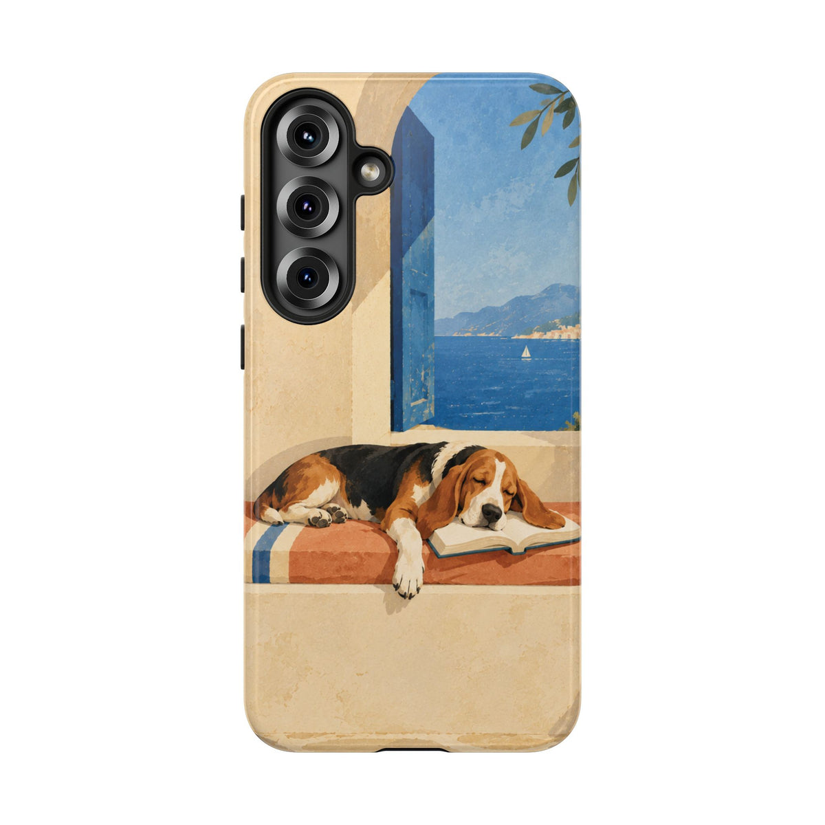 Basset Hound Unfinished Chapter Phone Case - Multicolor Phone Case - Samsung Galaxy S25 Plus / Glossy