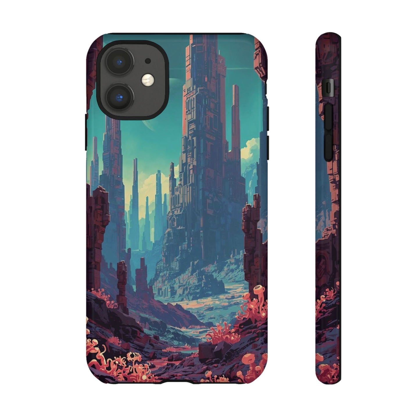 Alien Monolith Valley Sci-fi Phone Case - Pink Phone Case - iPhone 11 / Glossy