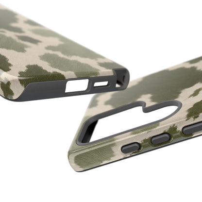 Stylish Olive Green Cow Print Phone Case
