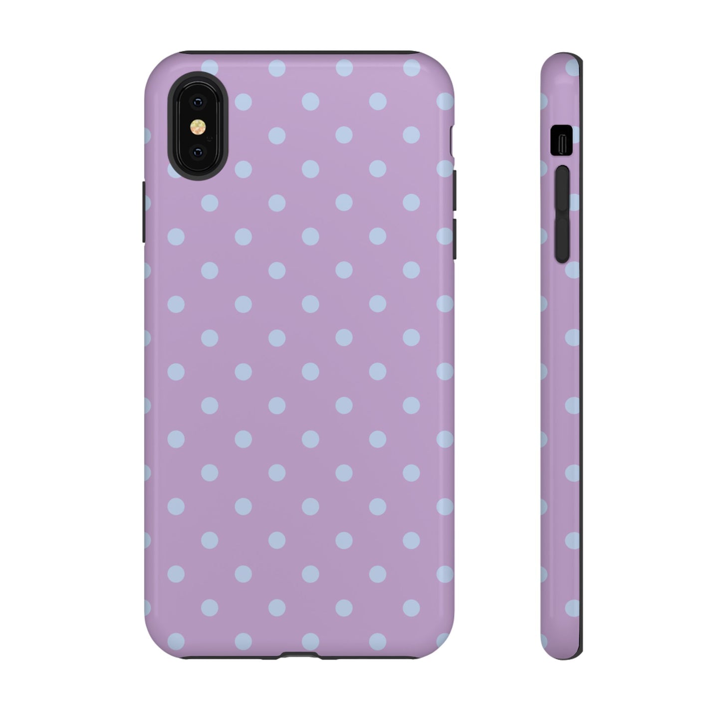 Trendy Lilac & Ice Blue Dot Pattern Phone Case