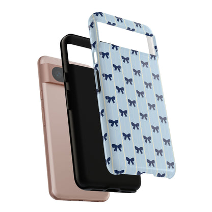 Retro Navy Blue Bow Pattern Phone Case