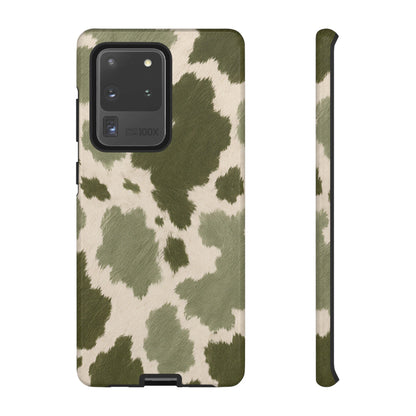 Stylish Olive Green Cow Print Phone Case