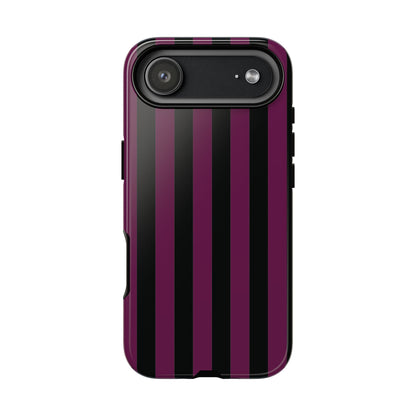 Trendy Plum & Black Stripe Pattern Phone Case - Purple Phone Case - iPhone 17 Air / Glossy