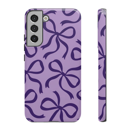 Bold Lilac and Deep Purple Bow Pattern Phone Case