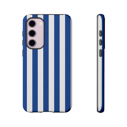 Samsung Galaxy S23 Plus / Glossy Phone Case - Simple Blue & White Stripe Pattern Phone Case