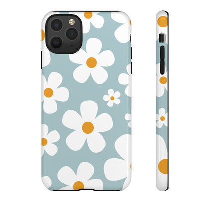 Cute Blue Daisy Pattern Phone Case - Blue Phone Case - iPhone 11 Pro Max / Glossy