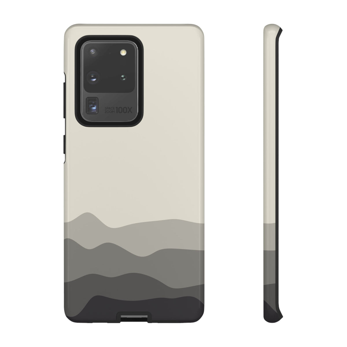 Ivory Abstract Waves Protective Phone Case - White Phone Case - Samsung Galaxy S20 Ultra / Glossy
