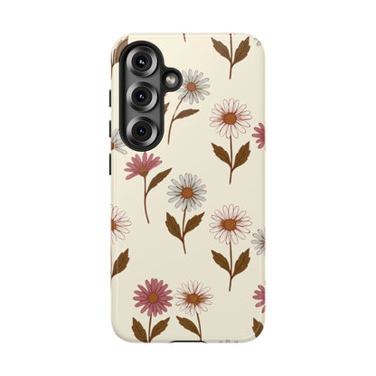 Pretty Cream & Rose Daisy Pattern Phone Case