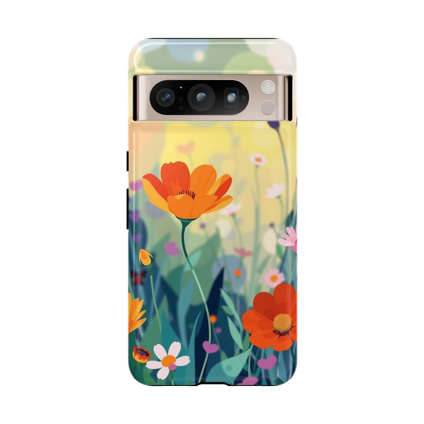 Google Pixel 8 Pro / Glossy Phone Case - Pop Art Style Wildflower Design Phone Case