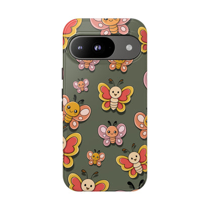 Google Pixel 9 / Glossy Phone Case - Green Butterfly Sticker Design Phone Case