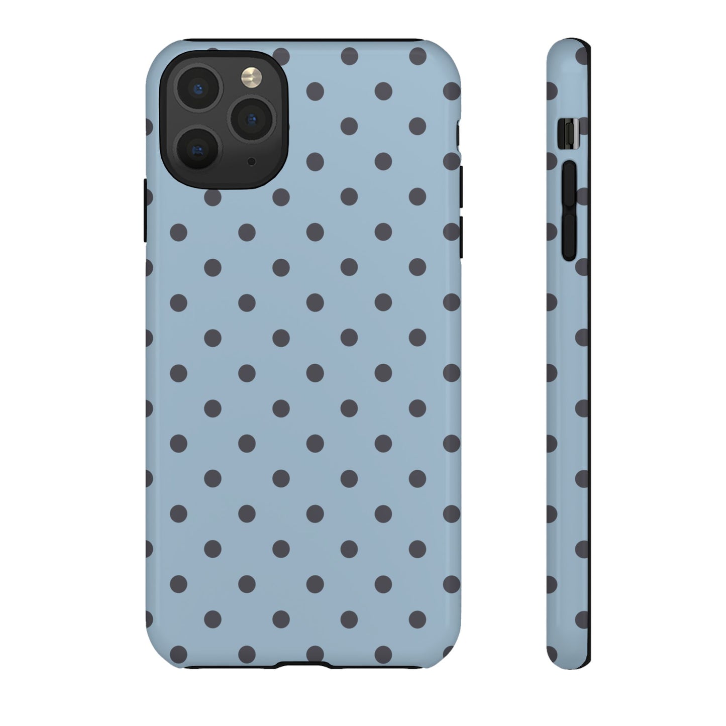 Light Blue with Dark Blue Dot Pattern Phone Case