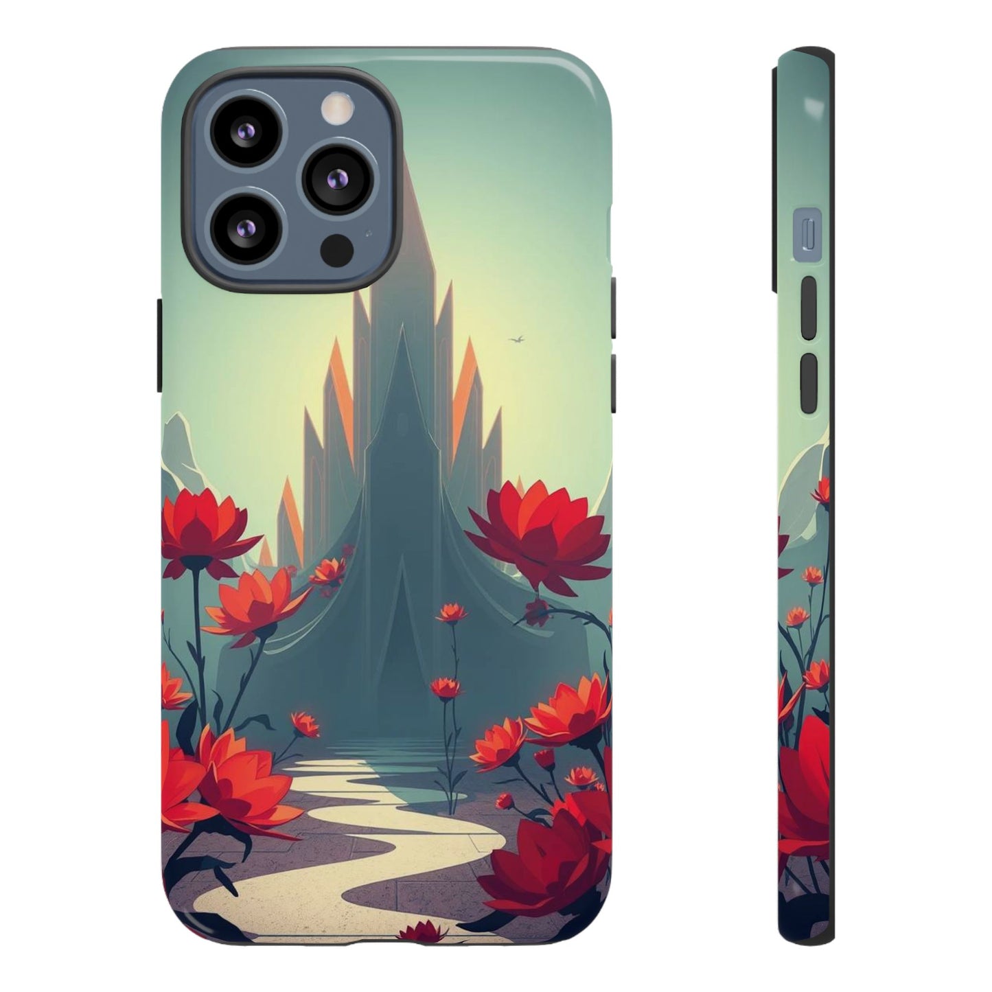iPhone 13 Pro Max / Glossy Phone Case - Gothic Alien Garden Design Phone Case