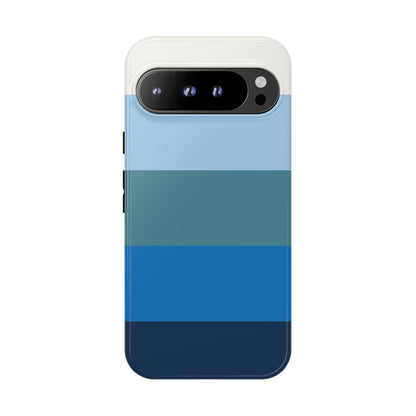 Blue and White Stripe Pattern Phone Case - Blue Phone Case - Google Pixel 9 Pro XL / Glossy