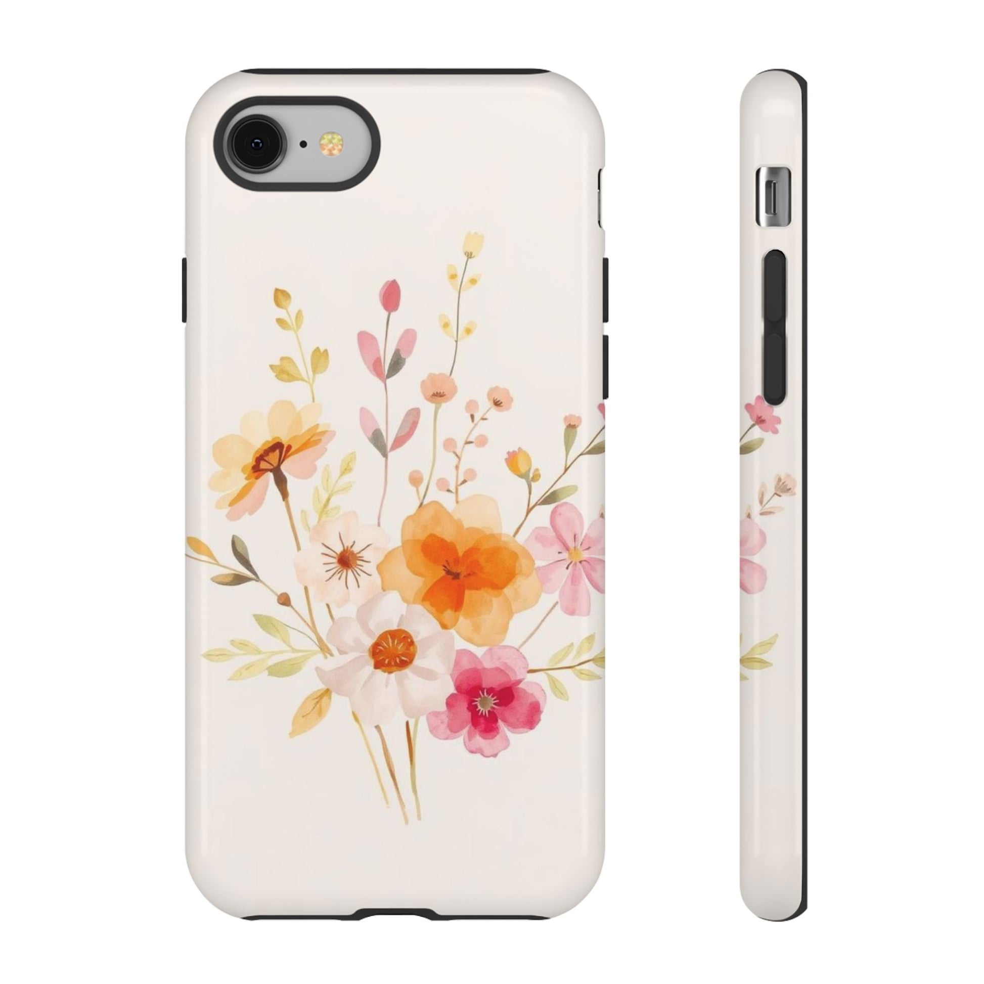 Boho Chic Watercolour Flower Pattern Phone Case - Multicolor Phone Case - iPhone 8 / Glossy
