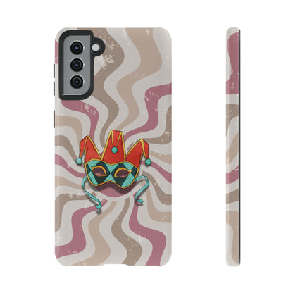 Venetian Jester Mask – Pink Retro Soft Revival Phone Case - Pink Phone Case - Samsung Galaxy S21 Plus / Glossy
