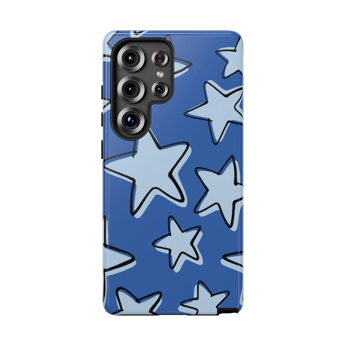 Cobalt Blue Doodle Star Phone Case