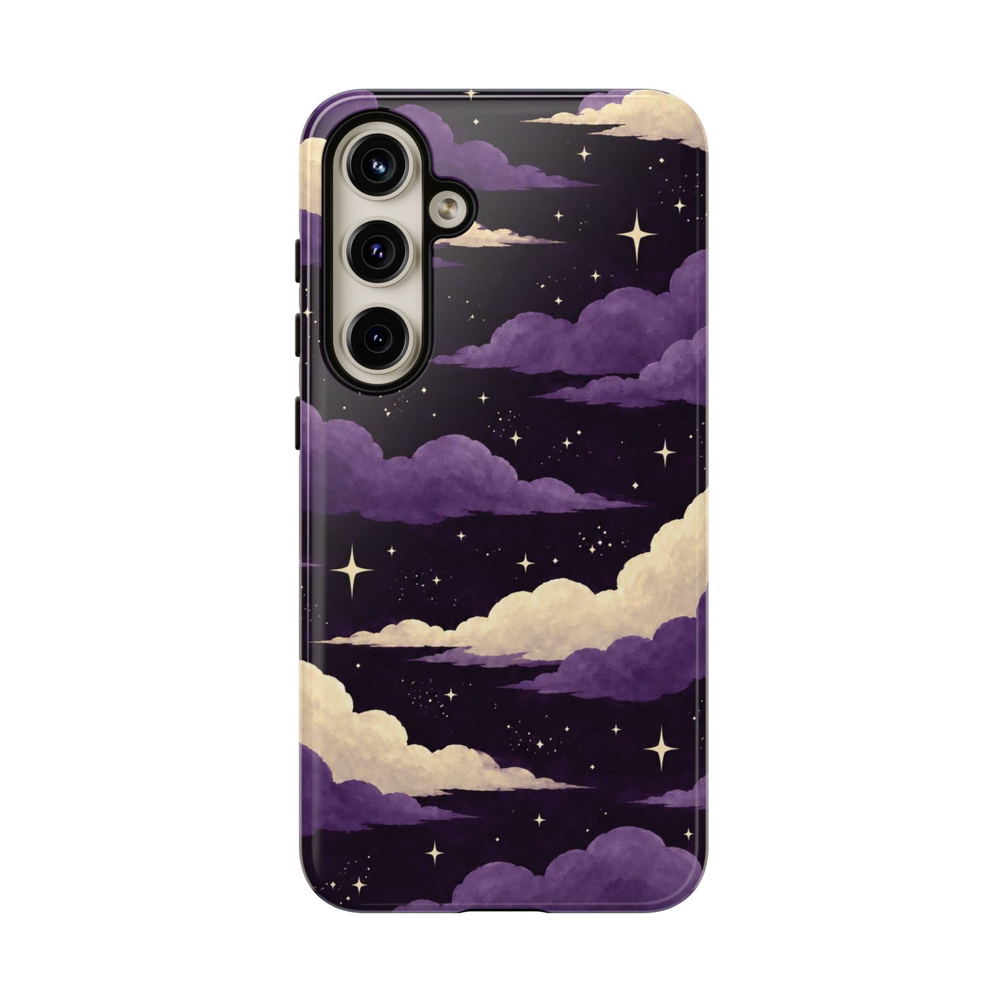 Illustrated Purple Clouds & Stars Phone Case