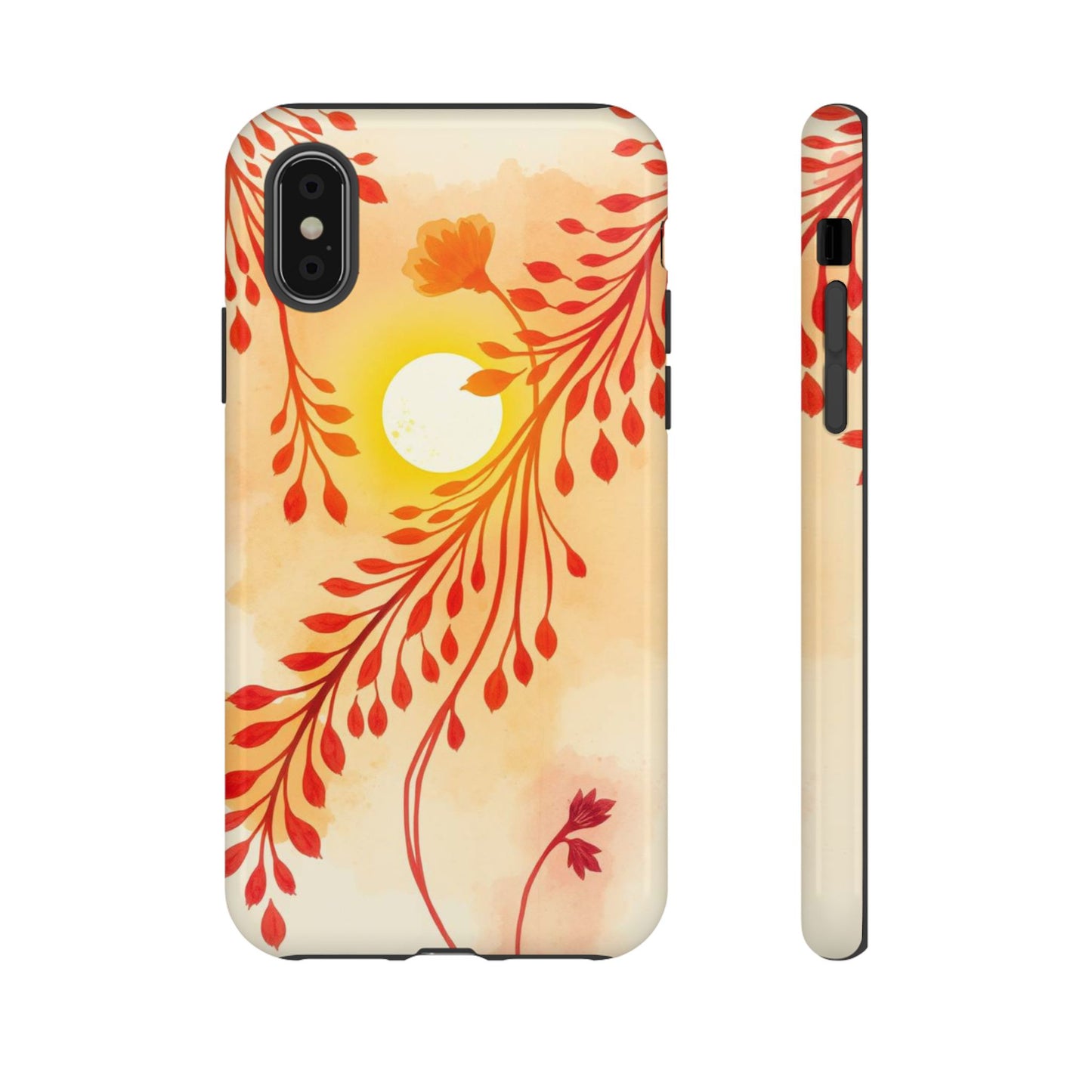 iPhone X / Glossy Phone Case - Boho Chic Watercolour Sunset Design Phone Case