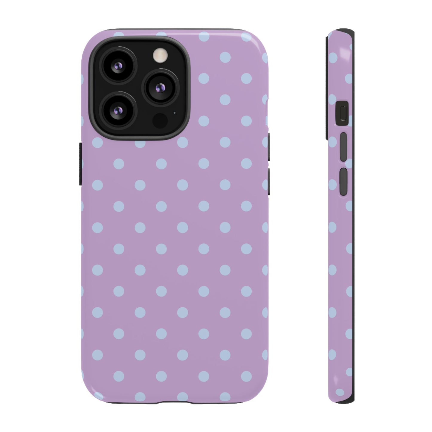 Trendy Lilac & Ice Blue Dot Pattern Phone Case