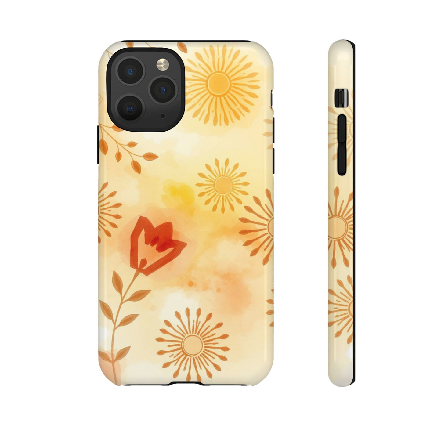 iPhone 11 Pro / Glossy Phone Case - Boho Chic Watercolour Pattern Phone Case