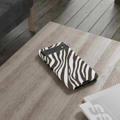 Modern Mocha Zebra Print Phone Case