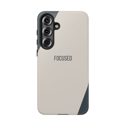 Samsung Galaxy S25 Plus / Glossy Phone Case - Sassy Statement Case ’Focused’ in Beige & Blue