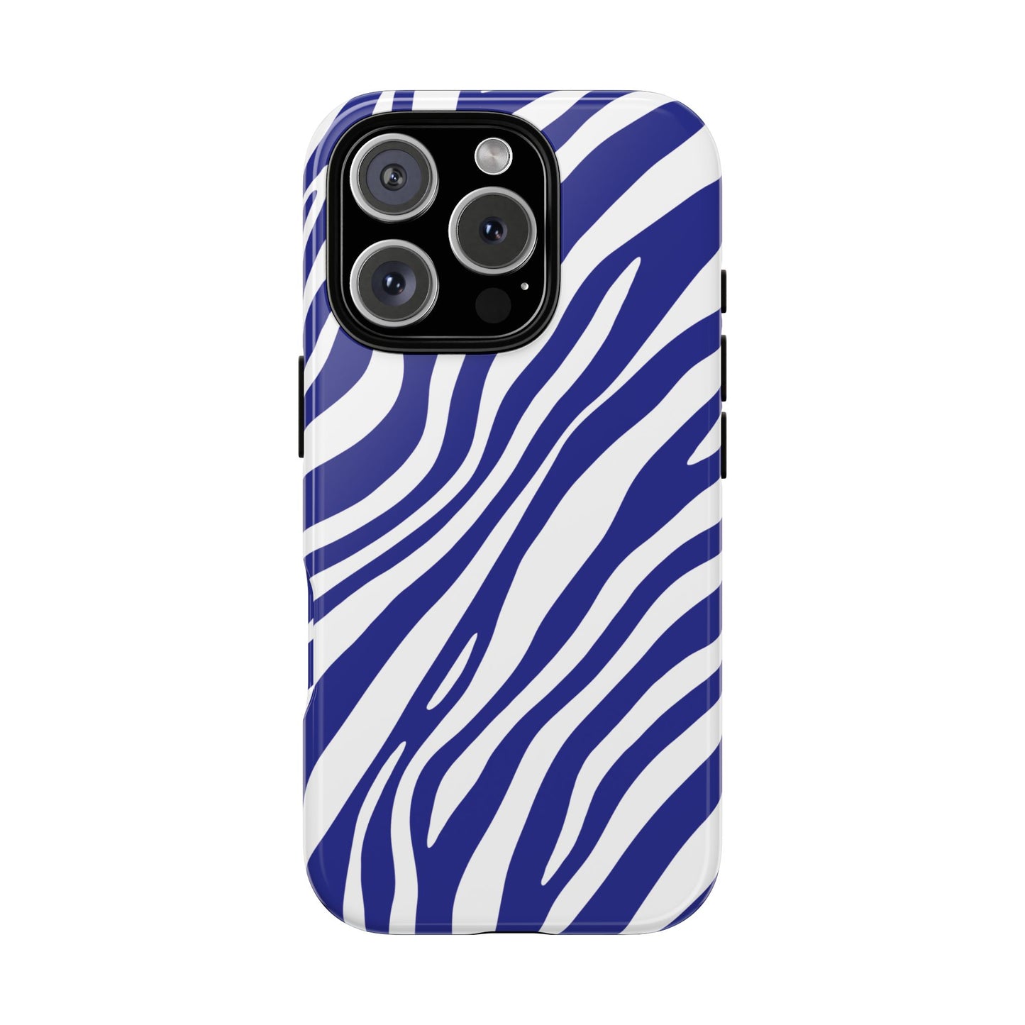Modern Electric Blue Zebra Print Phone Case