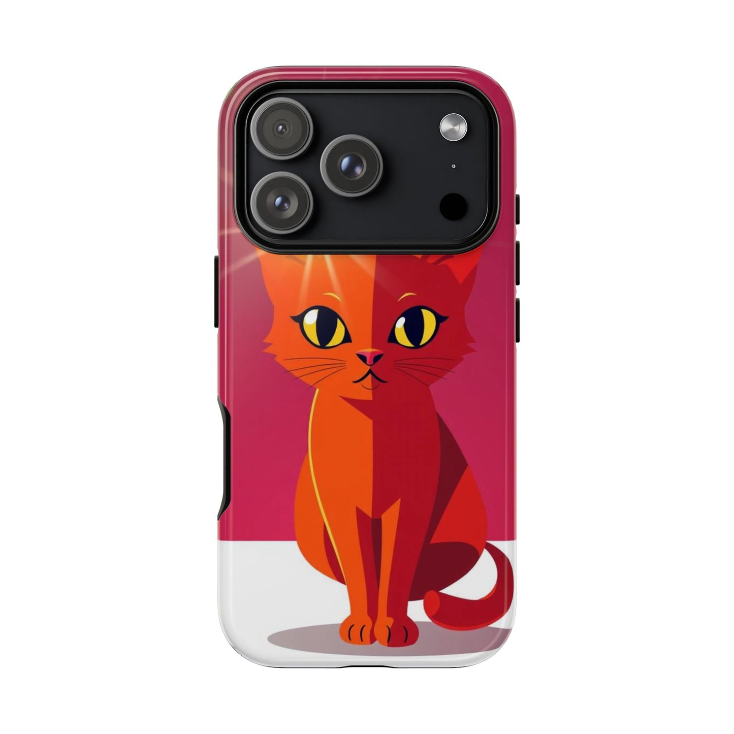 iPhone 17 Pro / Glossy Phone Case - Flashing Cat Design Phone Case