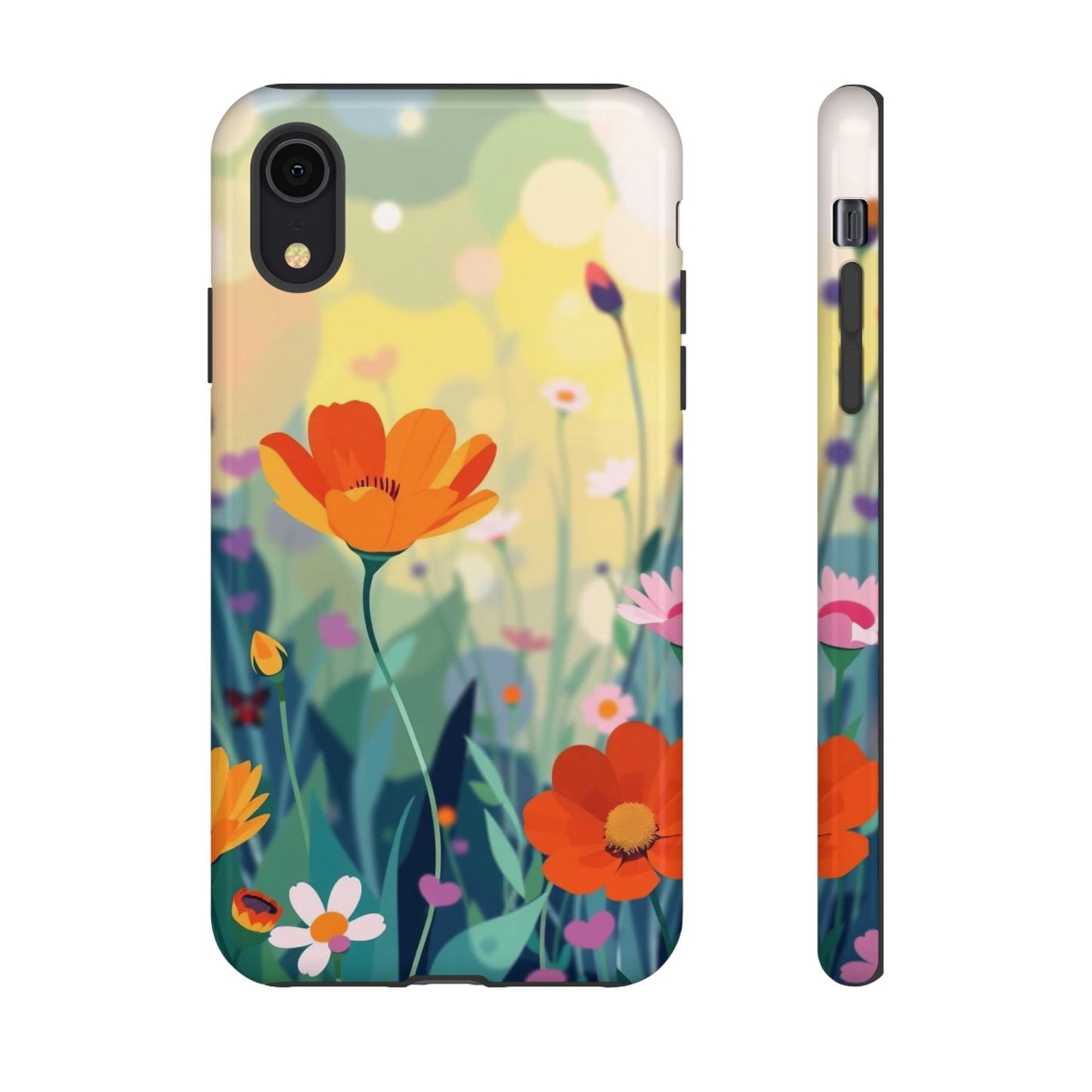 iPhone XR / Glossy Phone Case - Pop Art Style Wildflower Design Phone Case