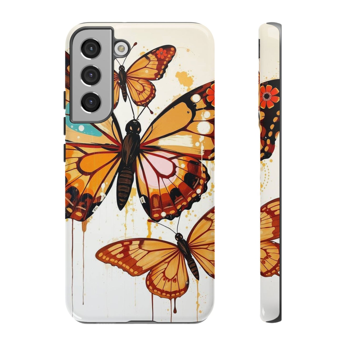 Samsung Galaxy S22 Plus / Glossy Phone Case - Abstract Butterflies Design Phone Case