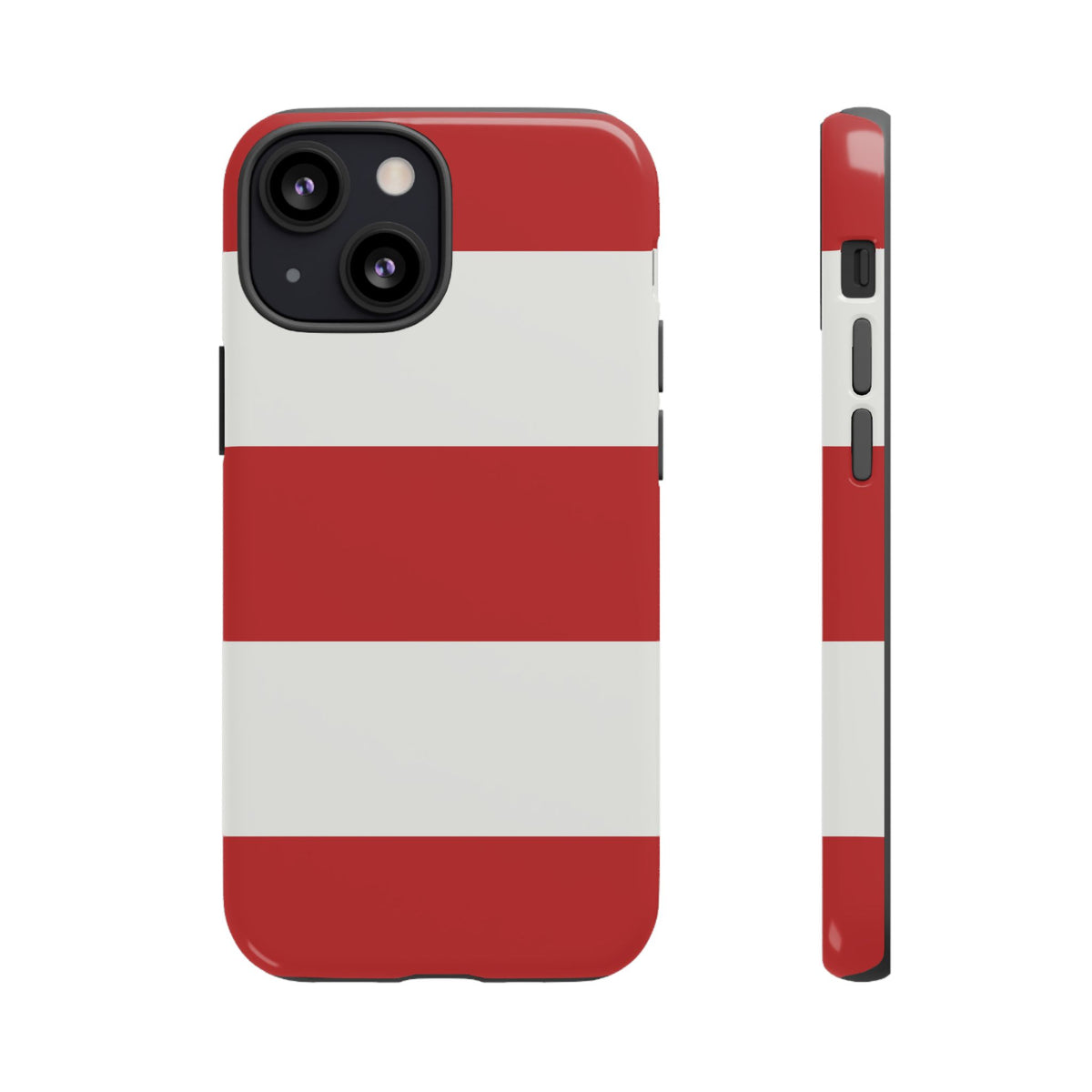 Red & White Horizontal Stripe Pattern Phone Case - Red Phone Case - iPhone 13 Mini / Glossy