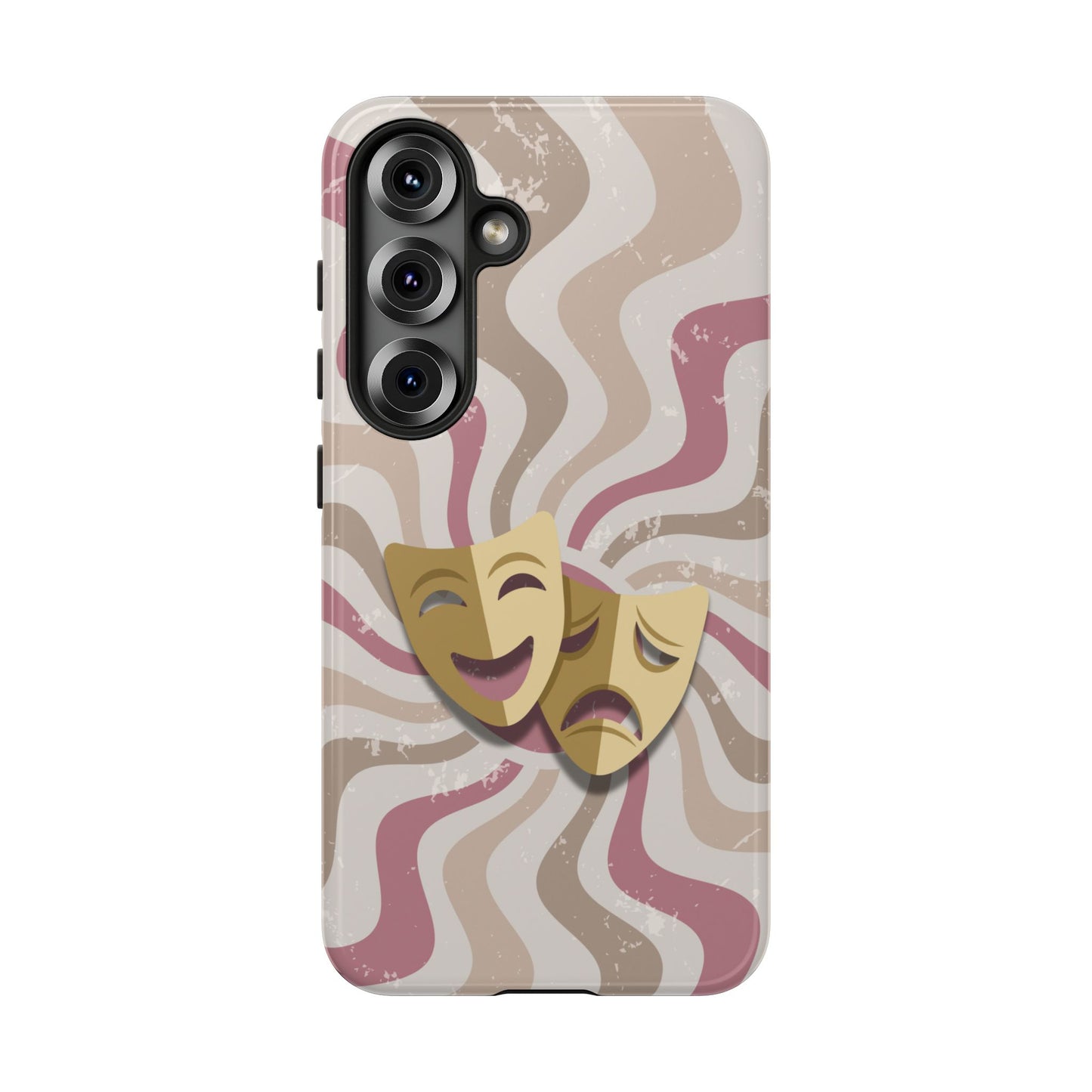 Comedy & Tragedy Masks – Pink Minimal Retro Wave Phone Case - Pink Phone Case - Samsung Galaxy S25 / Glossy