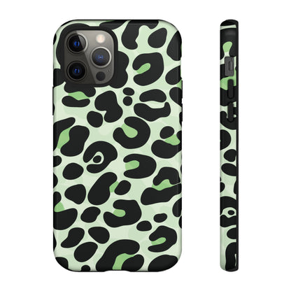 Chic Sage Leopard Print Phone Case