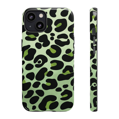 Chic Sage Leopard Print Phone Case