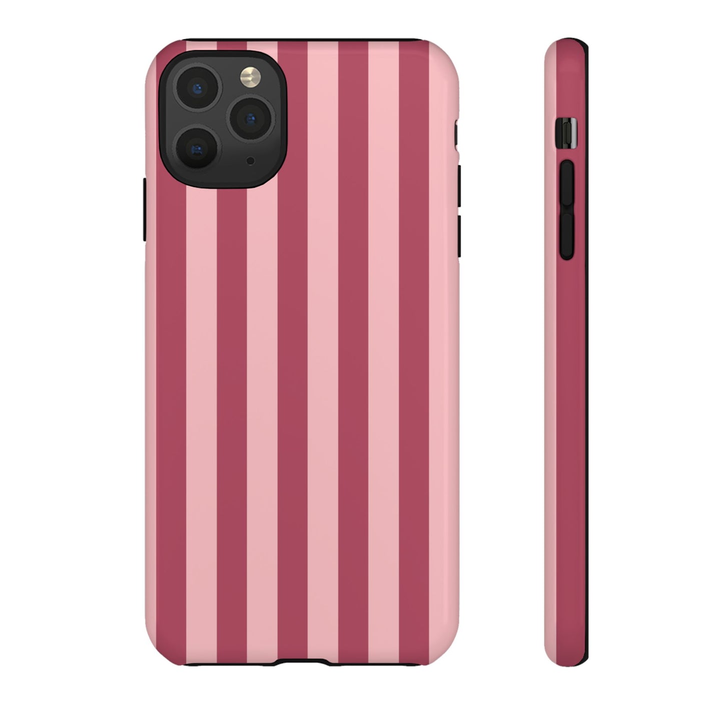 iPhone 11 Pro Max / Glossy Phone Case - ’Pink Stripe Pattern’ Phone Case