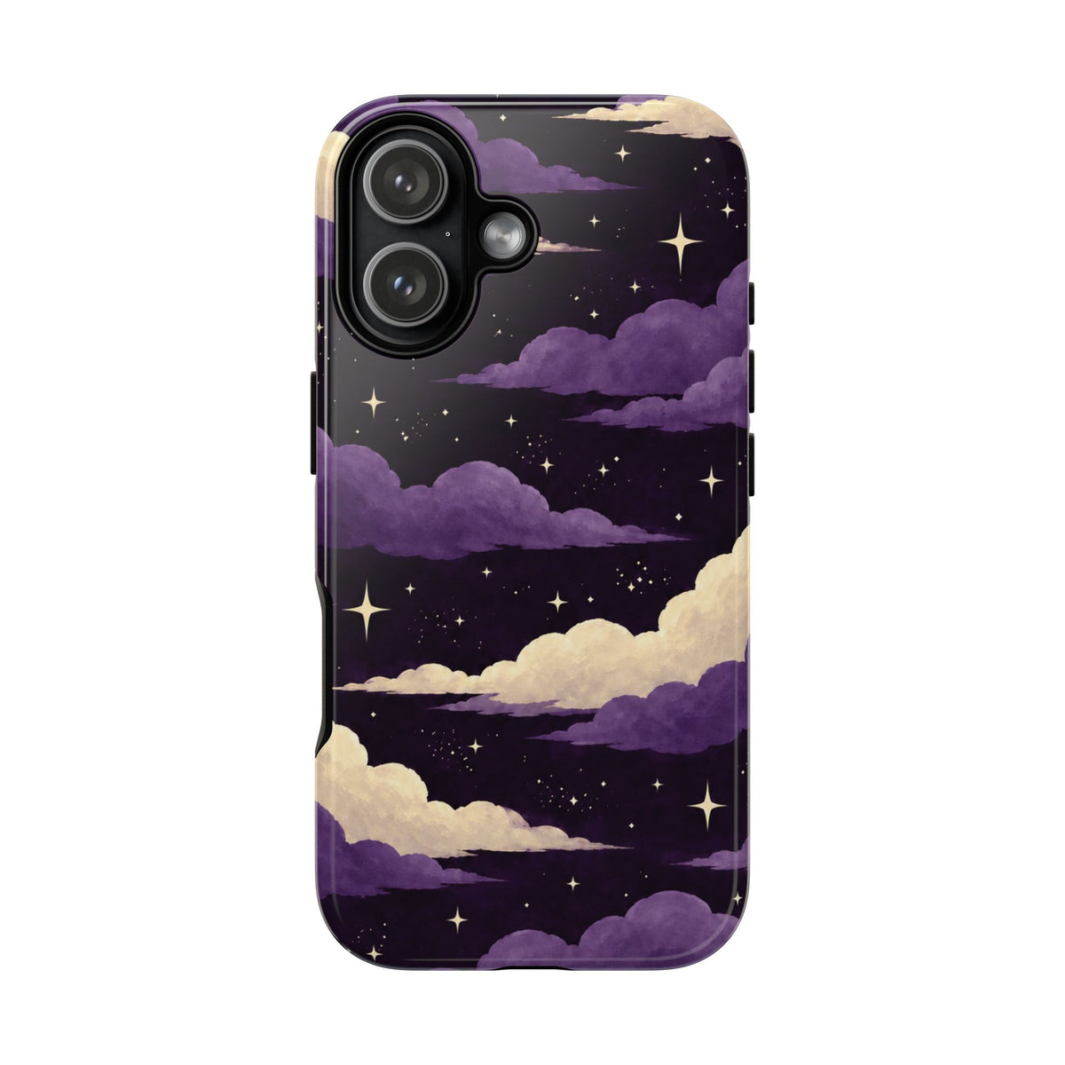 Illustrated Purple Clouds & Stars Phone Case