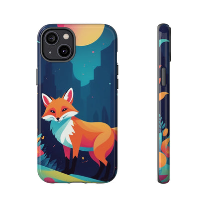 iPhone 14 Plus / Glossy Phone Case - Stylised Fox Design Phone Case