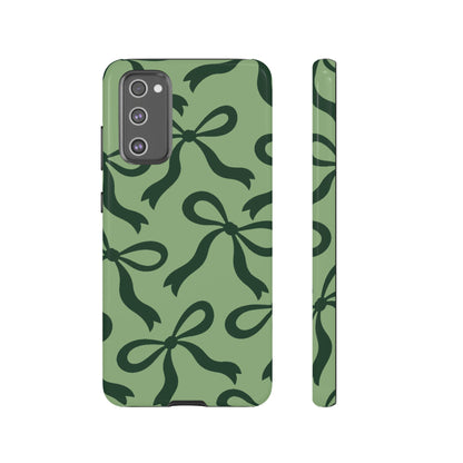 Bold Sage Green and Forest Green Bow Pattern Phone Case - Green Phone Case - Samsung Galaxy S20 FE / Glossy
