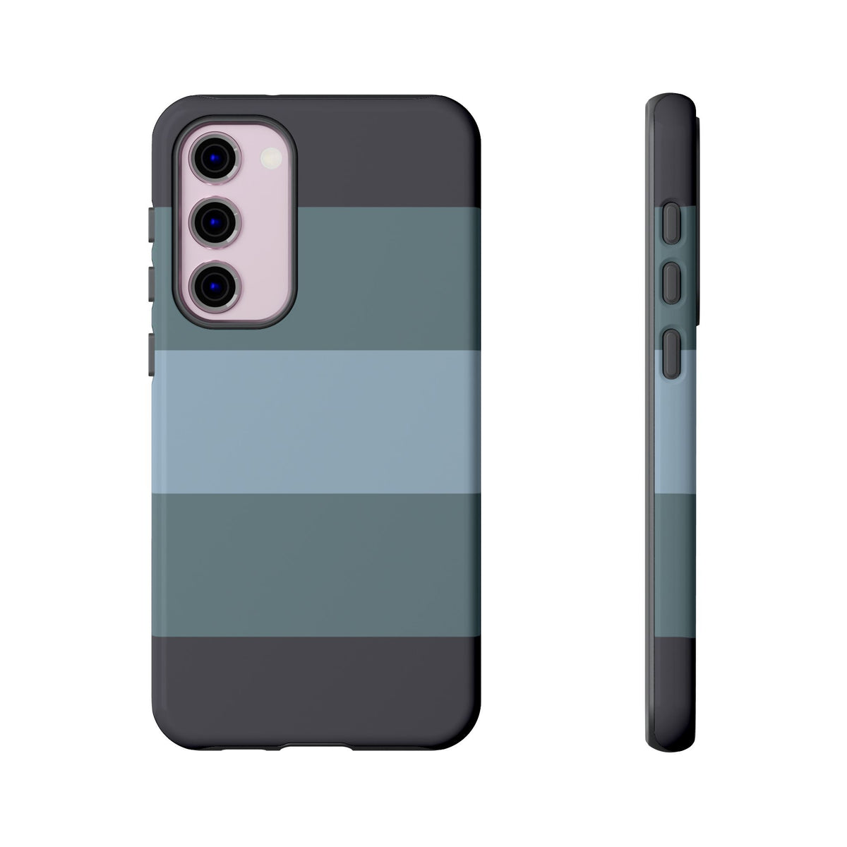 Shades of Blue Horizontal Stripe Pattern Phone Case - Blue Phone Case - Samsung Galaxy S23 Plus / Glossy