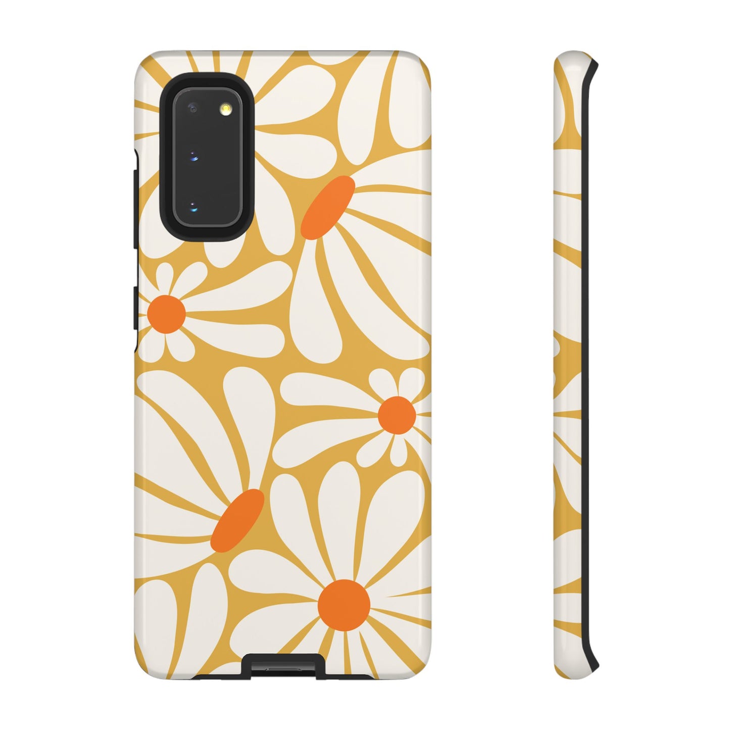 Samsung Galaxy S20 / Glossy Phone Case - Retro Yellow Daisy Pattern Phone Case