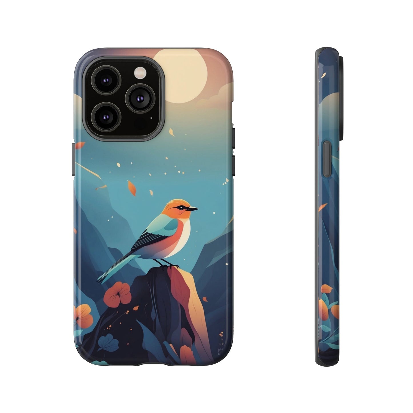 iPhone 14 Pro Max / Glossy Phone Case - Stylised Bird Design Phone Case