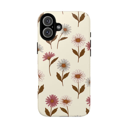 Pretty Cream & Rose Daisy Pattern Phone Case
