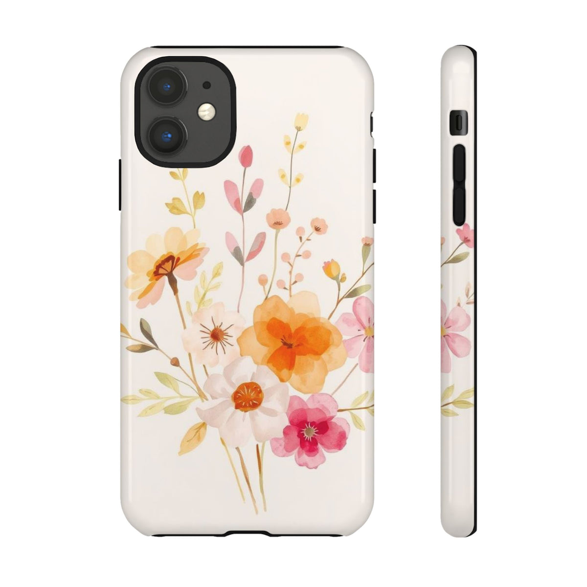 Boho Chic Watercolour Flower Pattern Phone Case - Multicolor Phone Case - iPhone 11 / Glossy