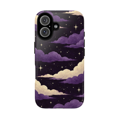 Illustrated Purple Clouds & Stars Phone Case