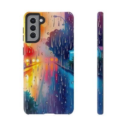 Samsung Galaxy S21 Plus / Glossy Phone Case - Electric Rain Watercolour Design Phone Case