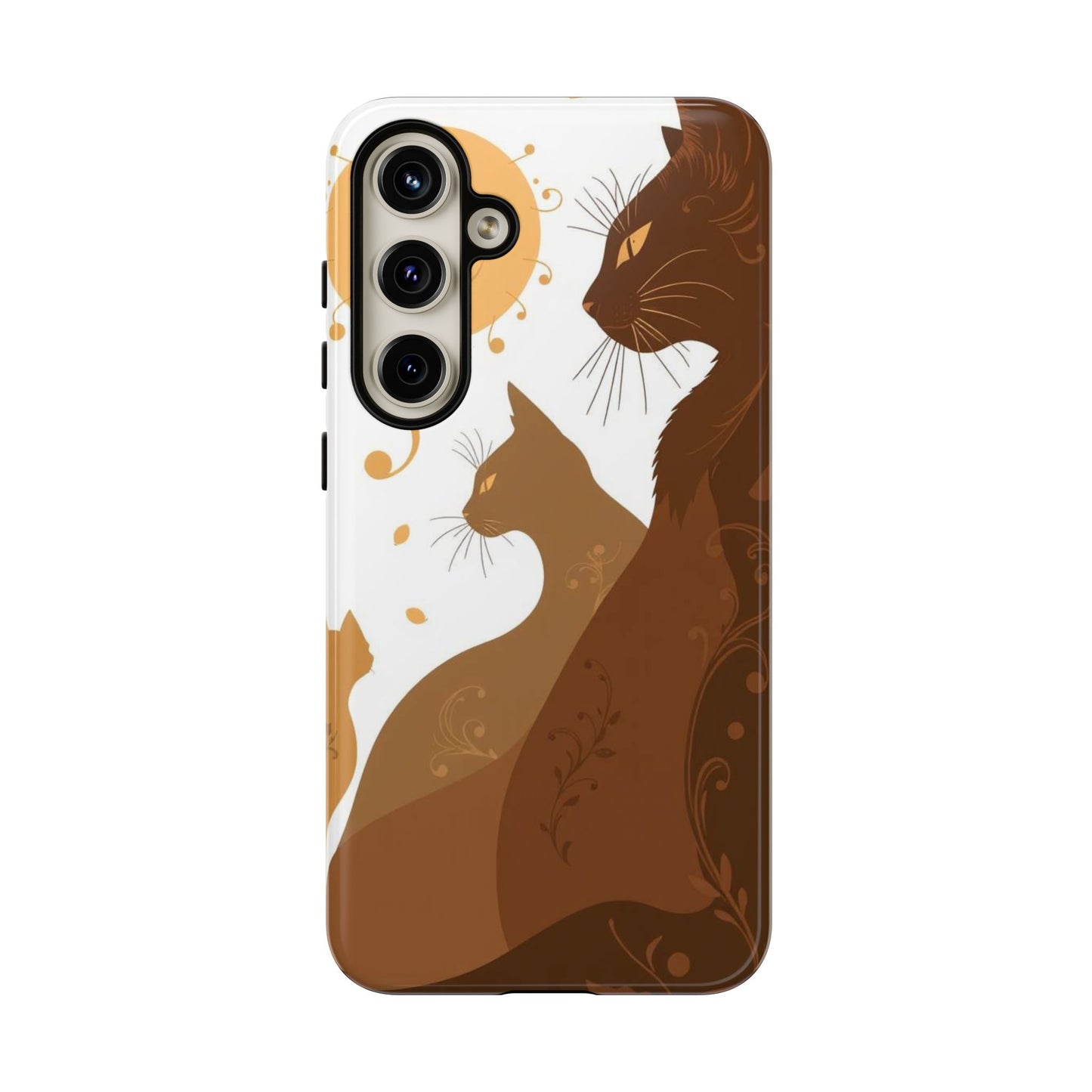 Samsung Galaxy S24 Plus / Glossy Phone Case - Abstract Cat Pattern Design Phone Case