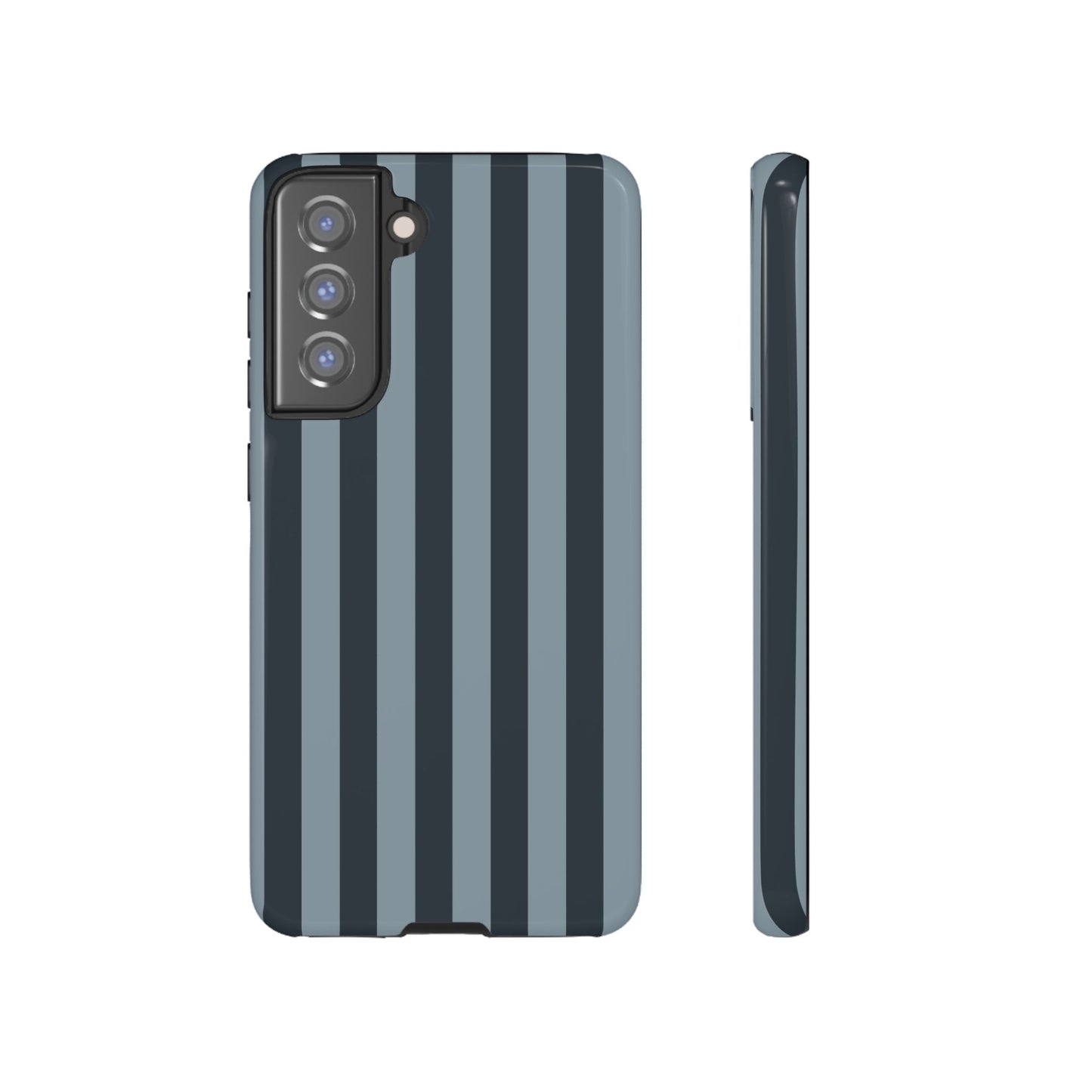 Samsung Galaxy S21 FE / Glossy Phone Case - ’Dark Blue Stripe Pattern’ Phone Case