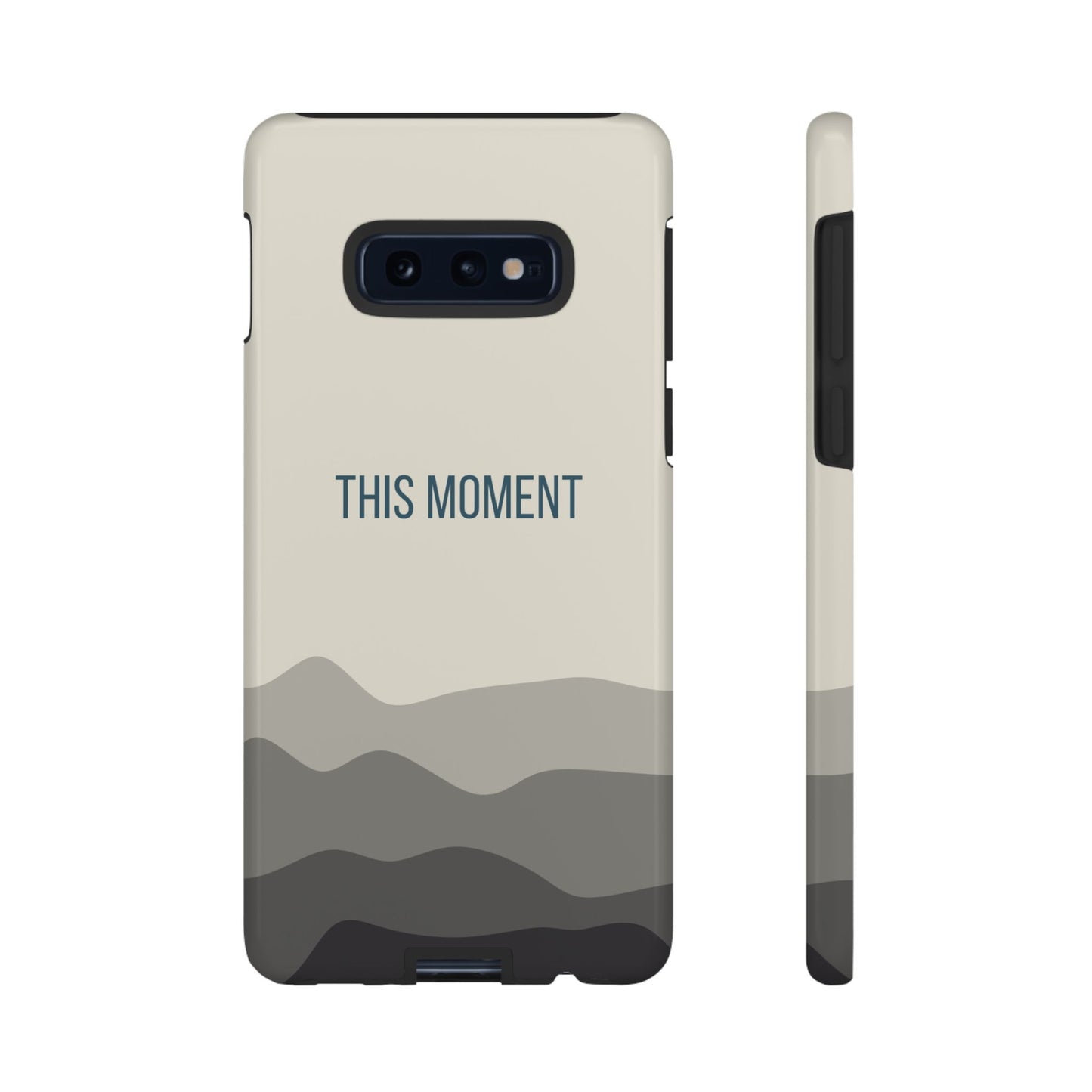 Phone Case - Minimalist Cream Waves ’This Moment’ Statement Phone Case